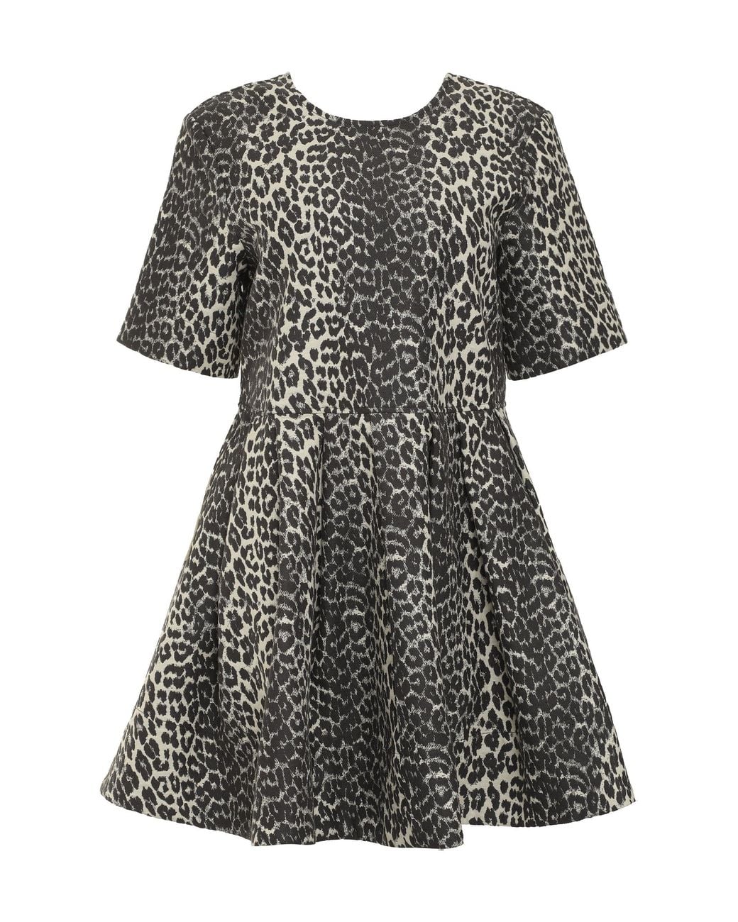 Ganni Black Leopard Mini Dress