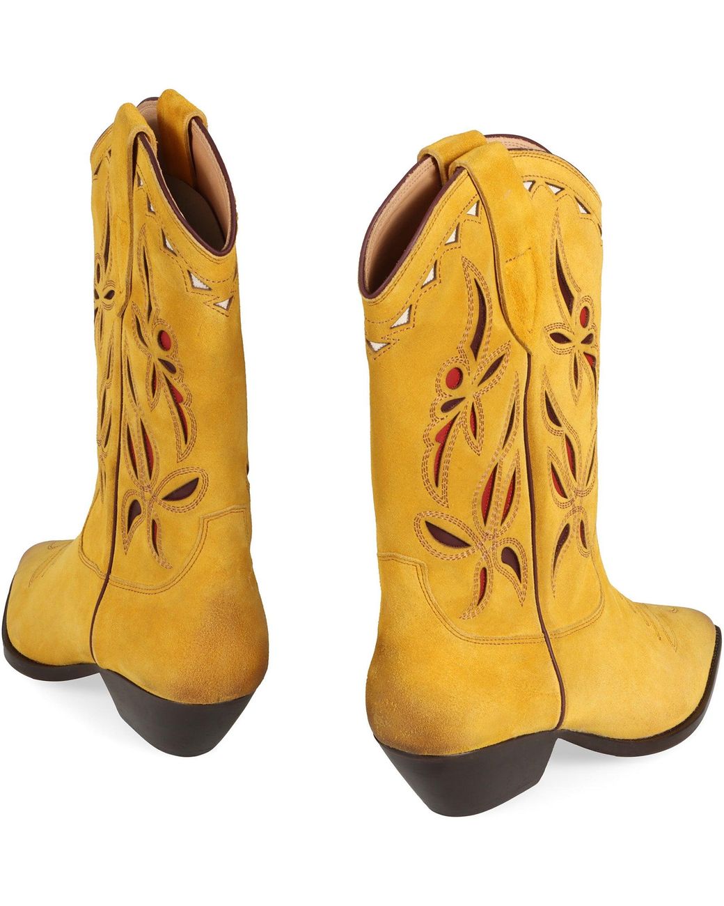 Isabel Marant Yellow Duerto Suede Ankle Boots