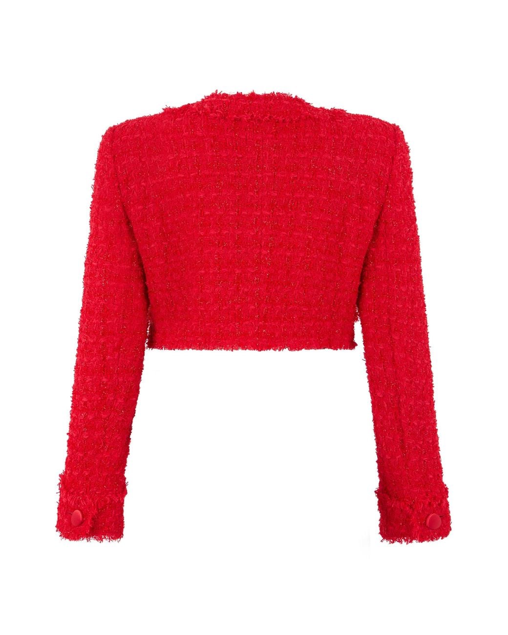 Dolce & Gabbana Red Short Tweed Jacket