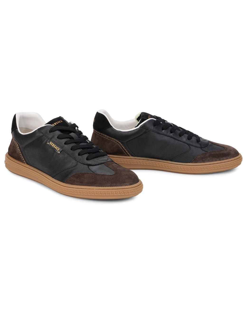 Versace Black Leather Sneakers for men