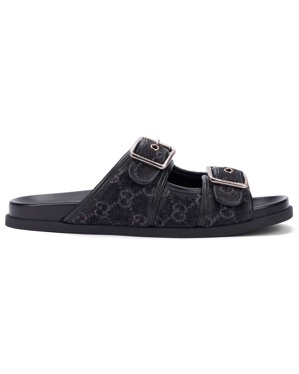 Gucci Black Denim Slider Sandals Cotton Slippers for men
