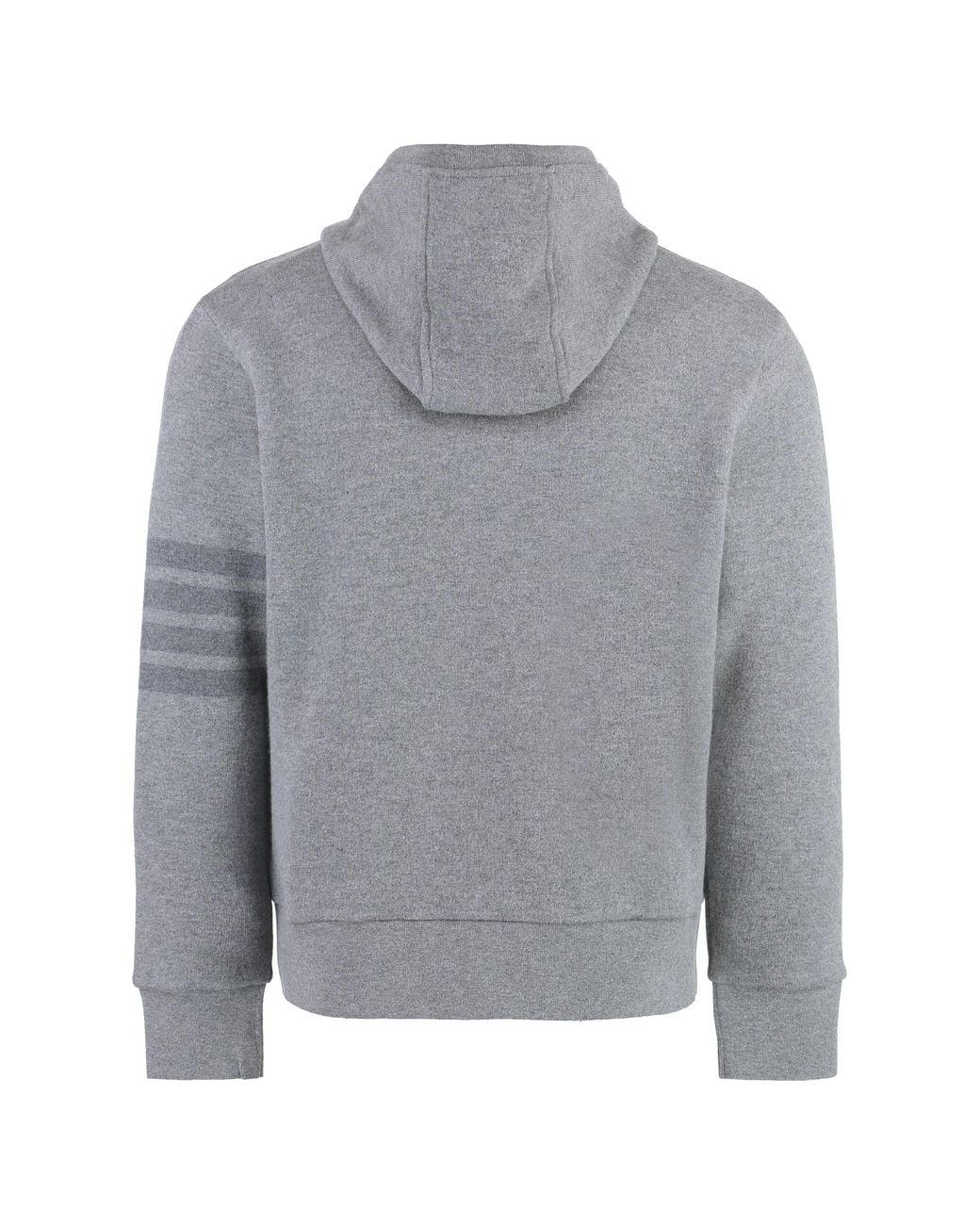 Thom Browne Gray Knitted Hoodie Wool Knitwear for men