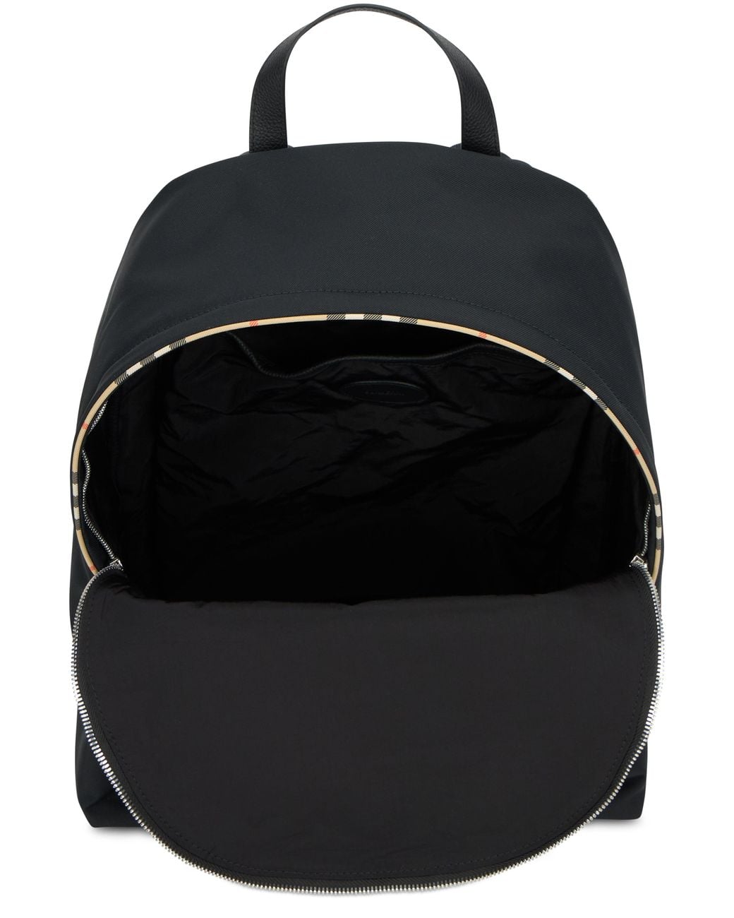 Burberry Black Backpack With Tartan Details Polyester Backpacks for men