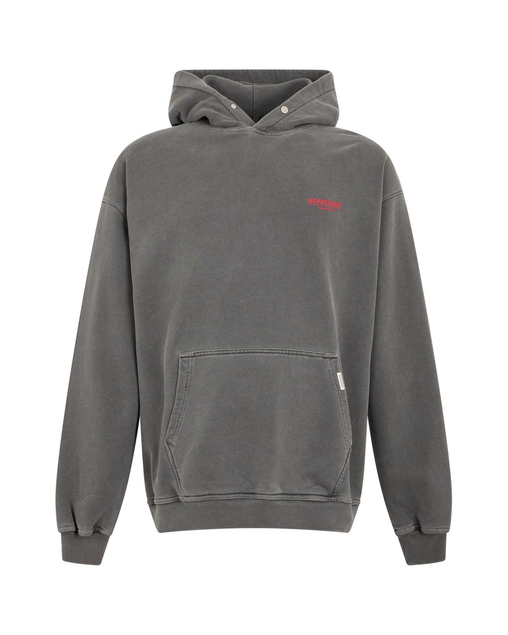 Represent Gray Hooded Sweatshirt Cotton Jumpers for men