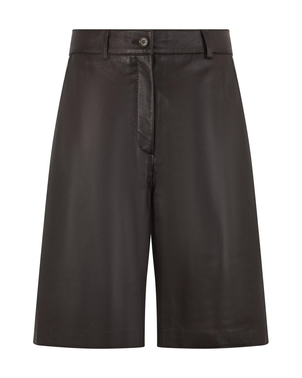 P.A.R.O.S.H. Gray Leather Bermuda