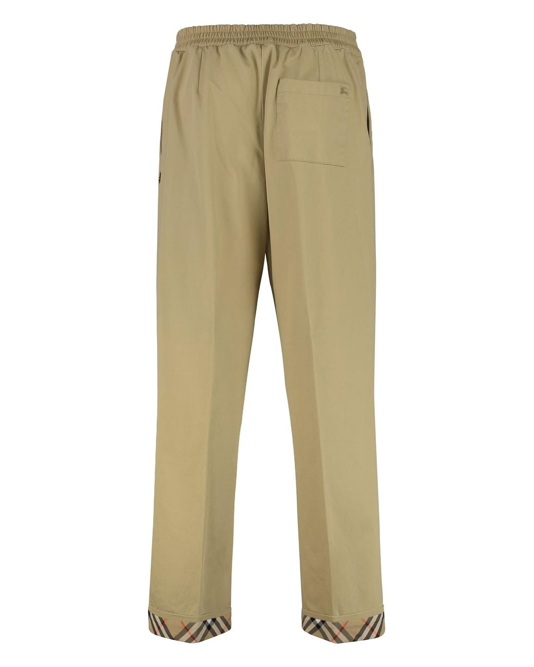 Burberry Natural Cotton Trousers With Elastic Waist for men