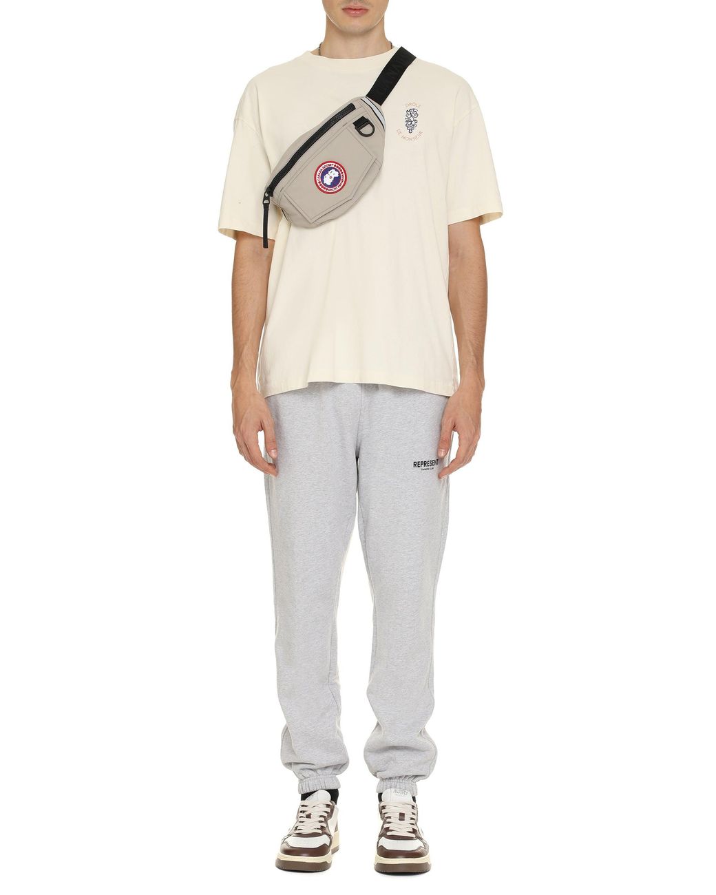 Represent Gray Logo Print Sweatpants for men