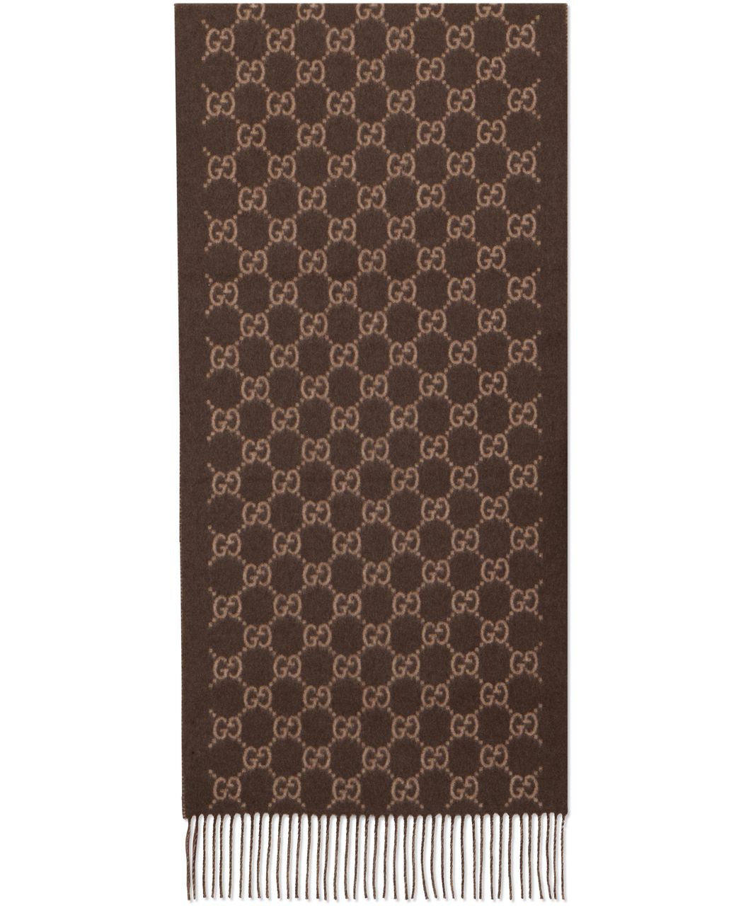 Gucci Brown Cashmere Scarf Gg for men