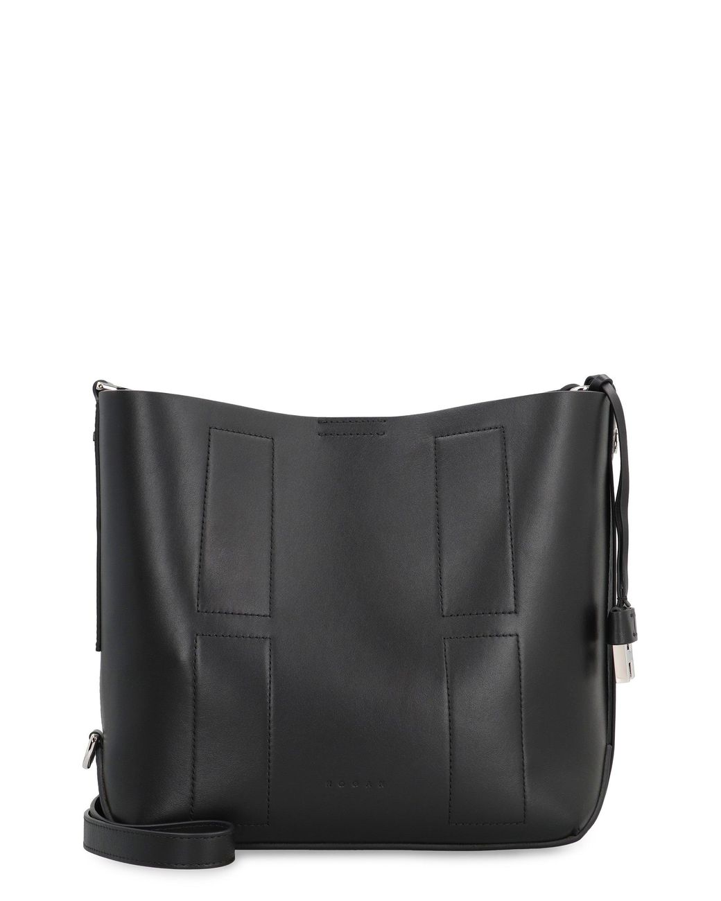 Hogan Black Hocket Piccola Hobo Bag Calf Leather Shoulder