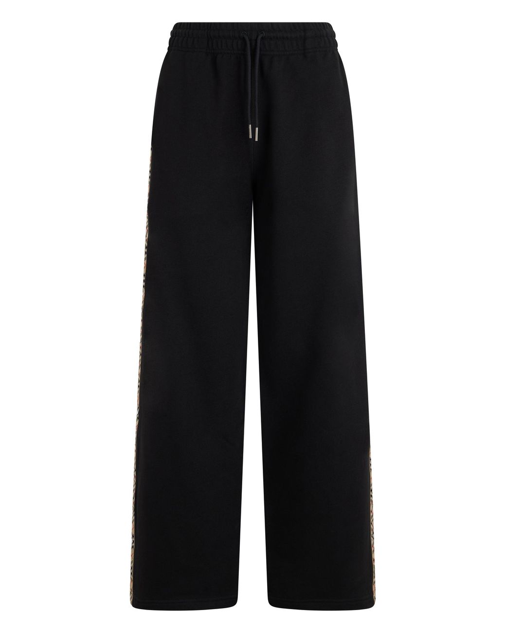 Burberry Black Trousers With Check Finish