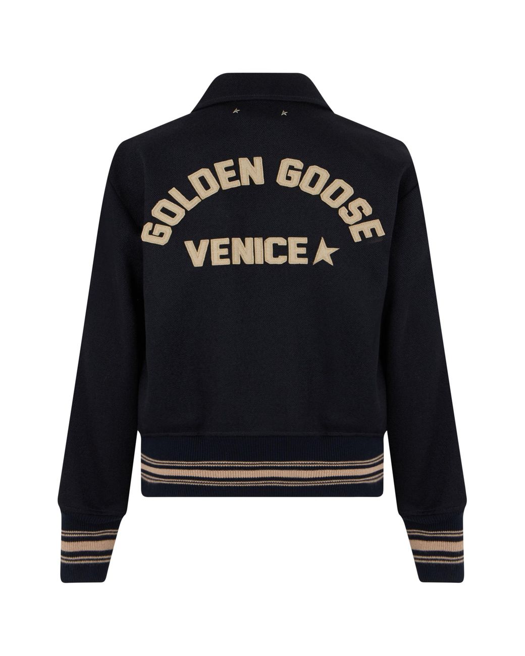 Golden Goose Deluxe Brand Black Virgin Wool Bomber Jacket For