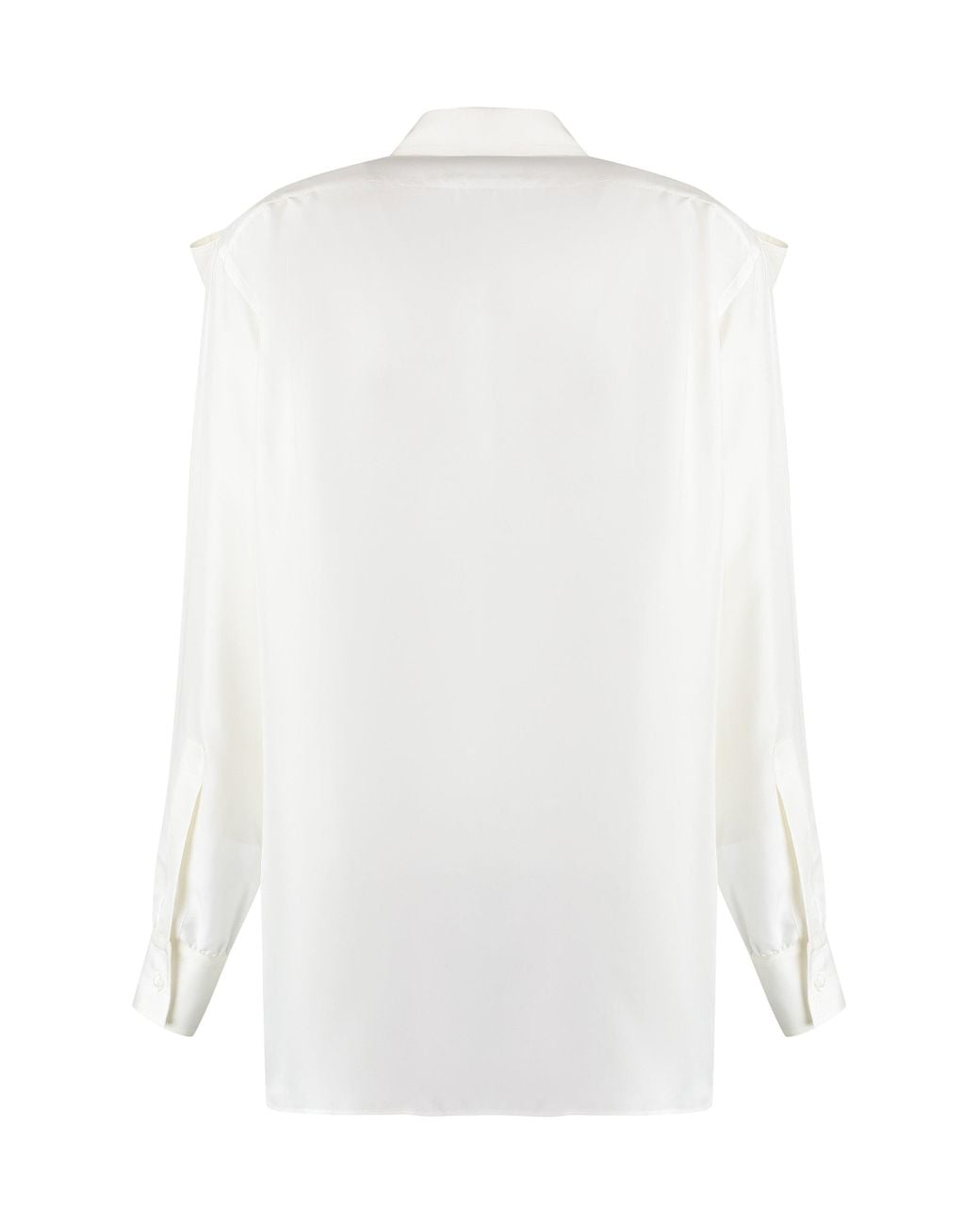 Burberry White Silk Grain-Coloured Shirt For