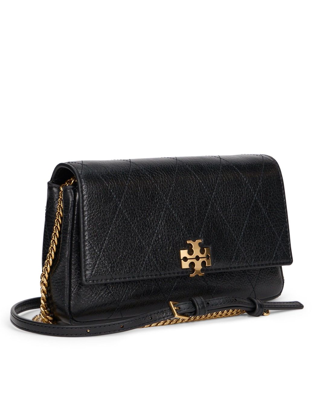 Tory Burch Gray Shoulder Bag Charlie Leather Calfskin