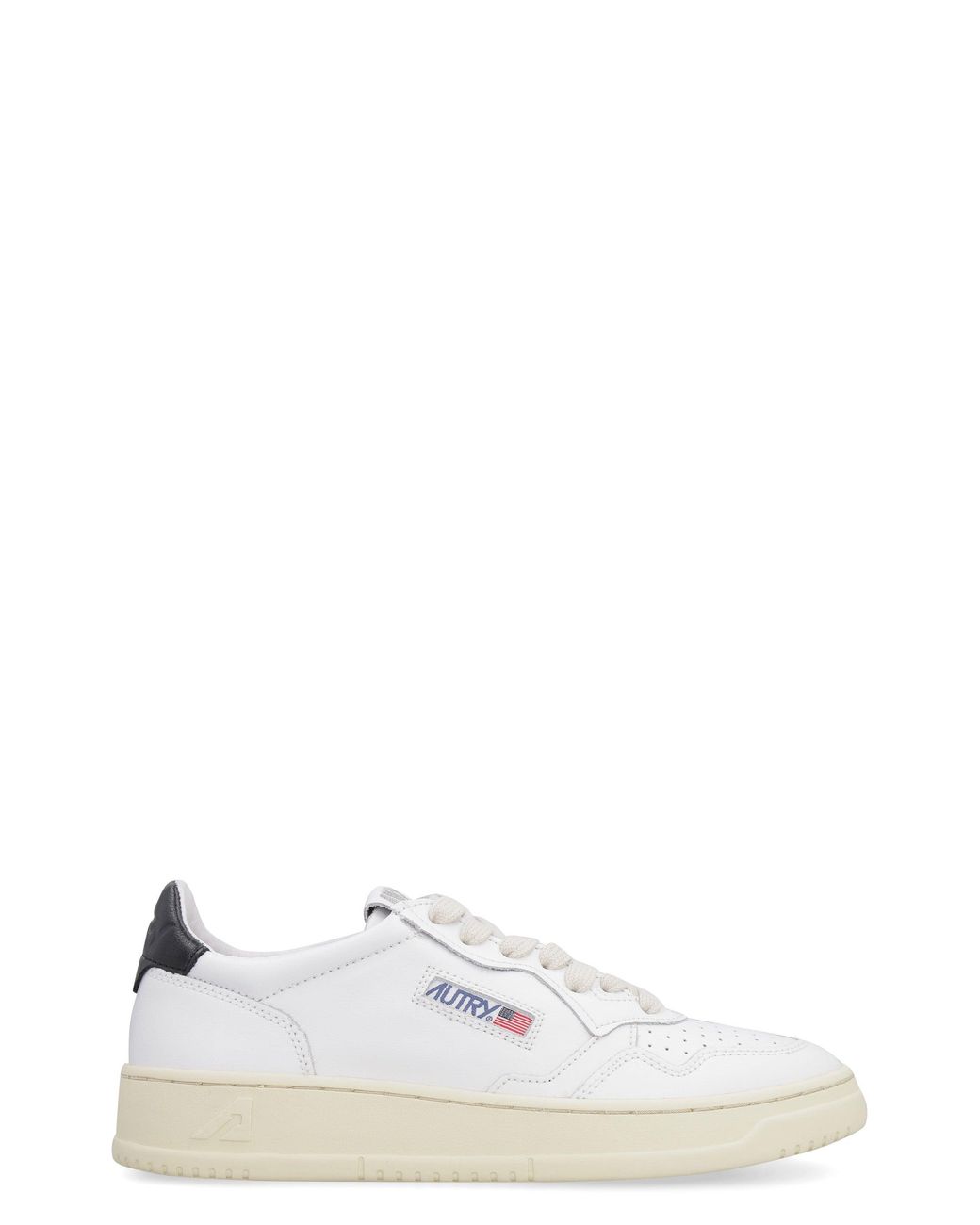 Autry White Medalist Leather Low-Top Sneakers