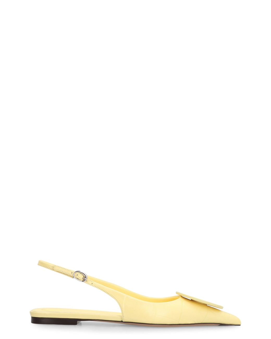 Jacquemus Yellow Duelo Leather Slingback Pumps