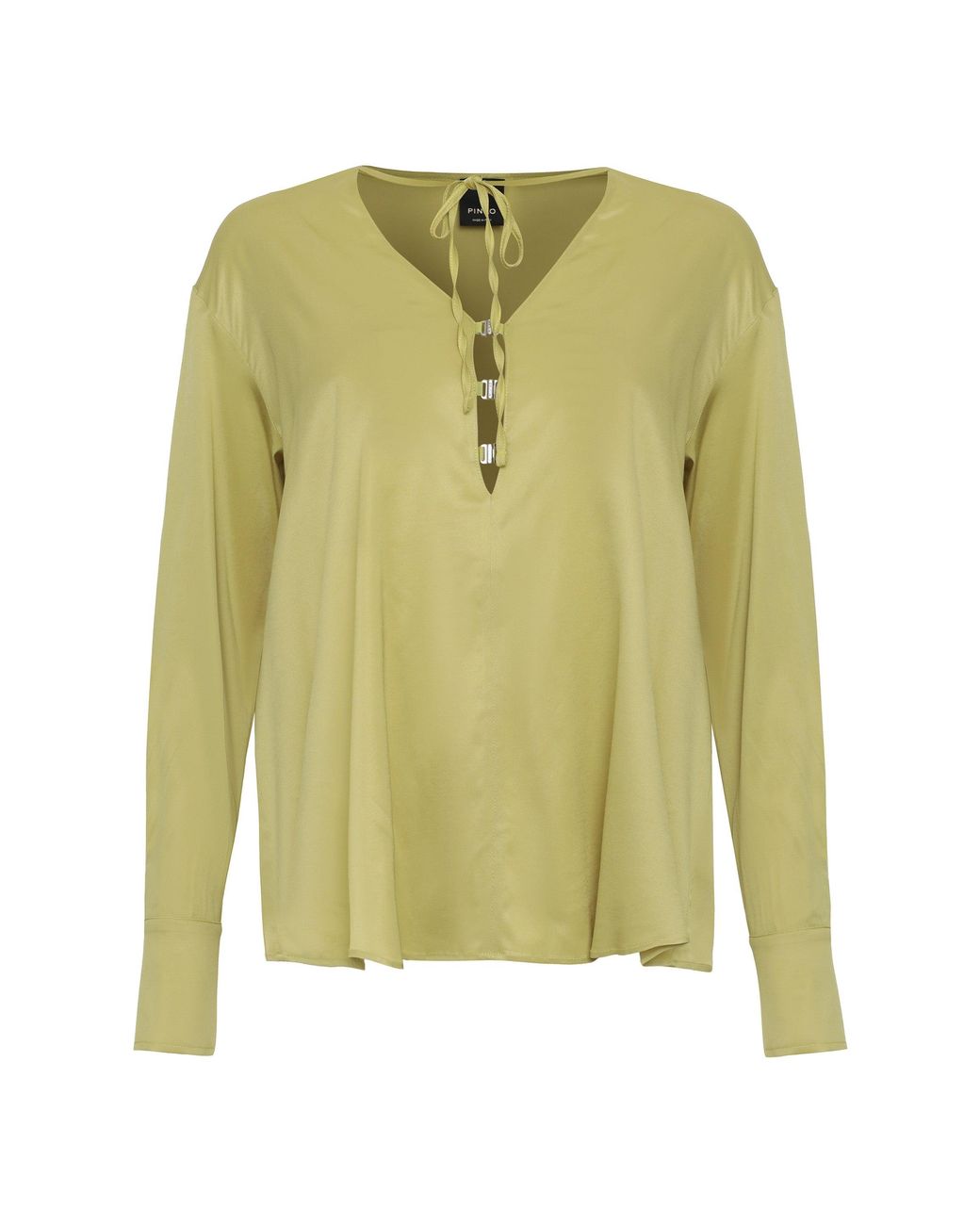 Pinko Green Viscose Blouse Elastane Blouses