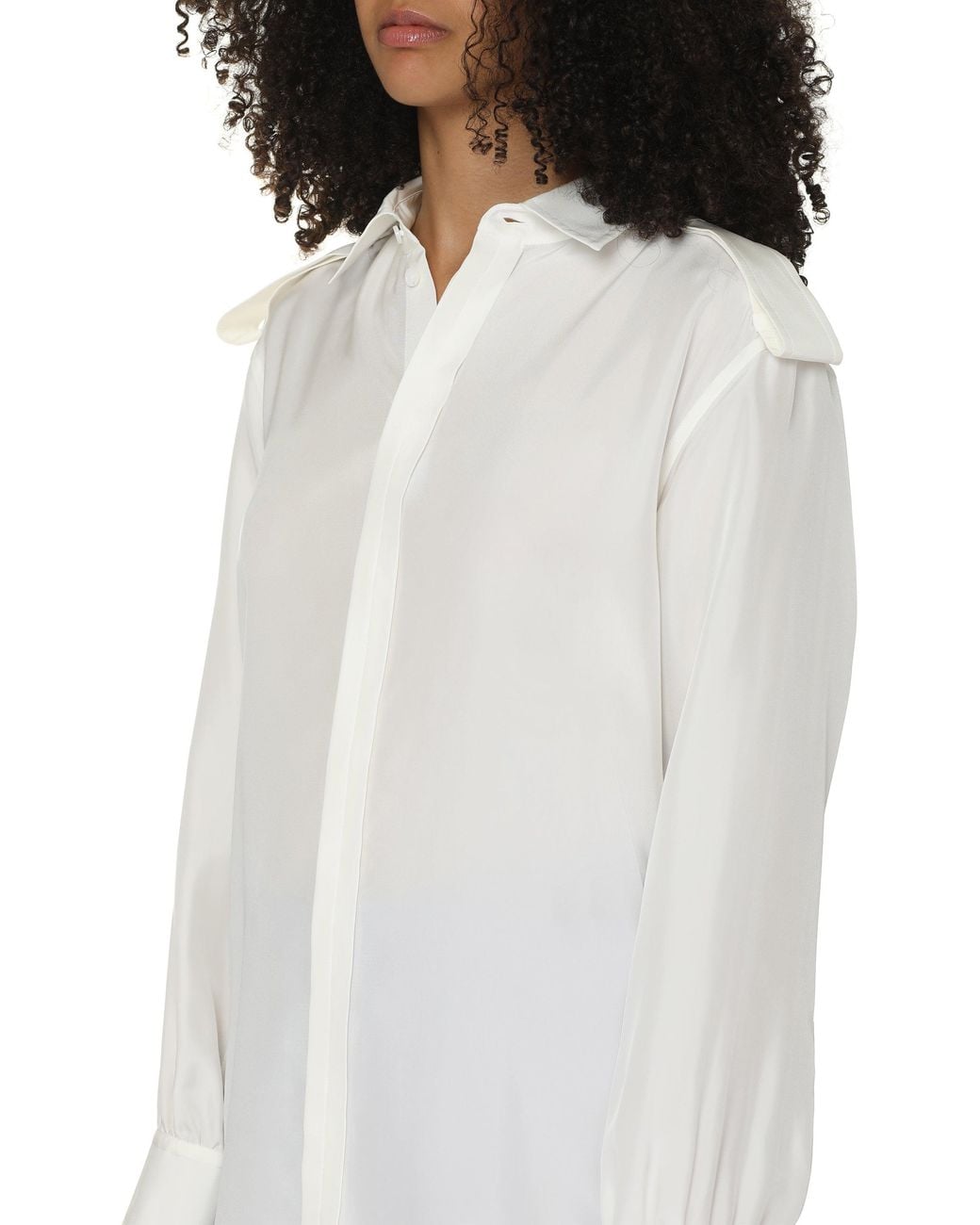 Burberry White Silk Grain-Coloured Shirt For
