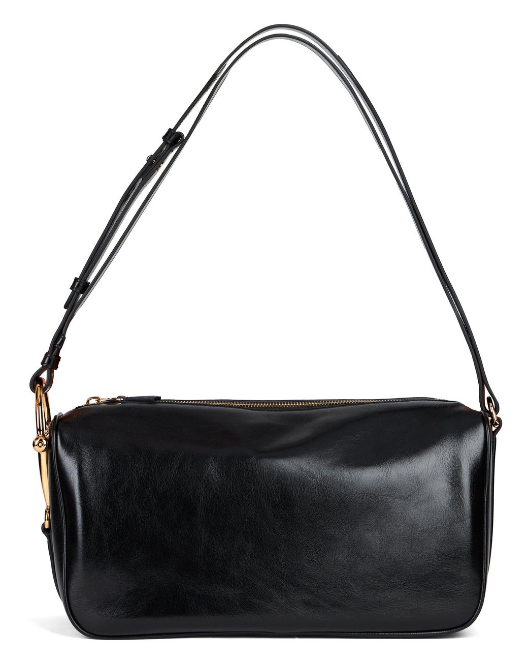 Gucci Black Shoulder Bag With Buckle, Leather Calf Skin