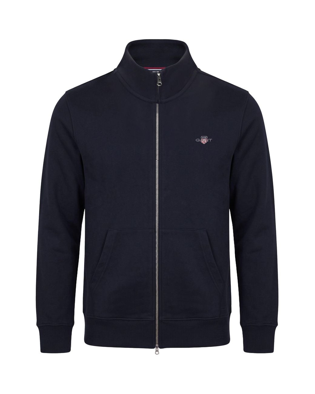 Gant Blue Hoodie With Zip And Embroidered Logo for men