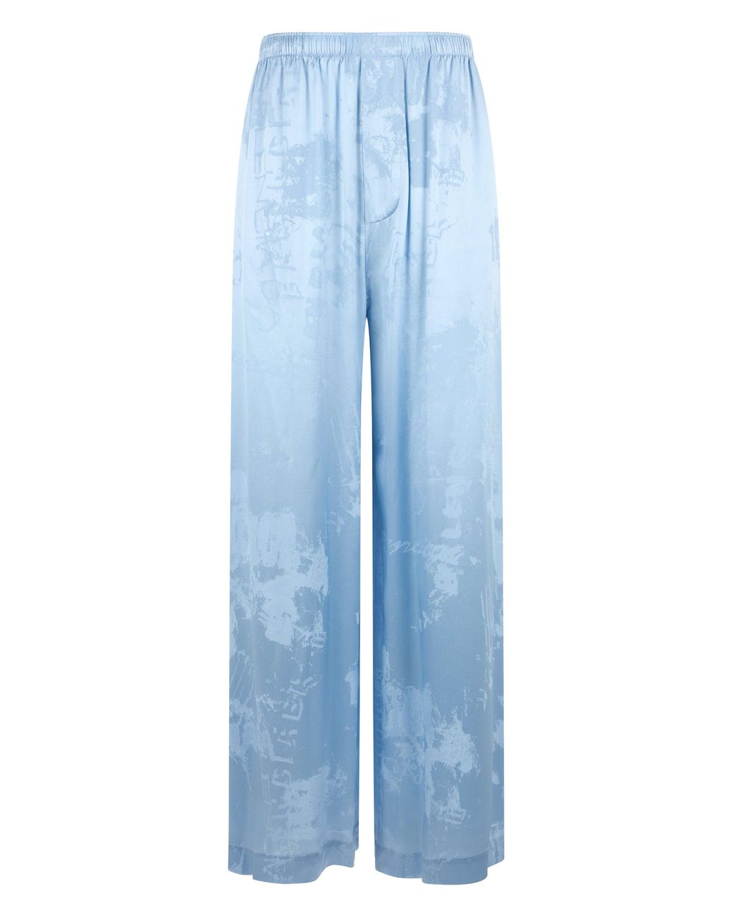 Balenciaga Blue Silk Pants With Print