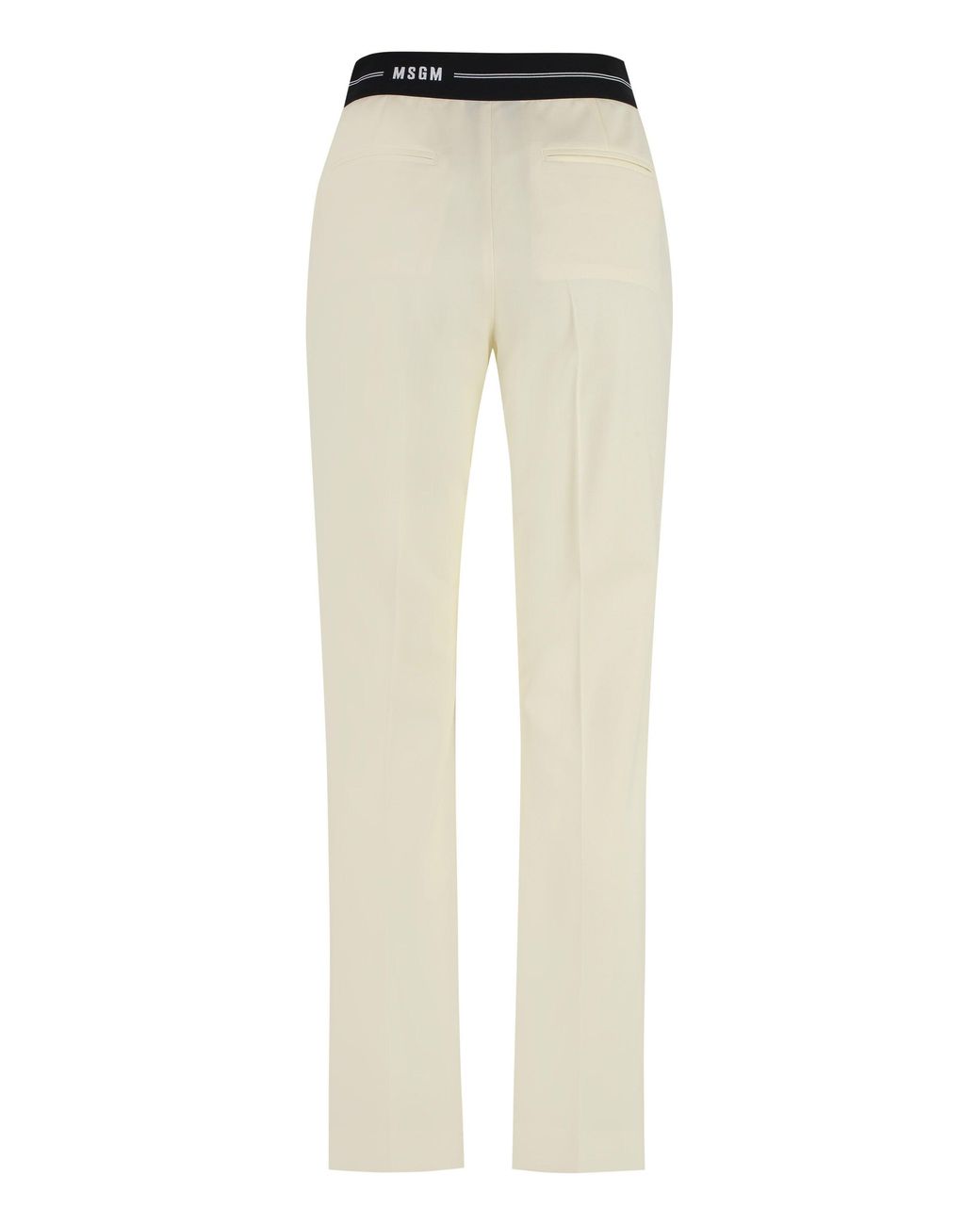 MSGM Natural Wool Trousers Virgin Straight