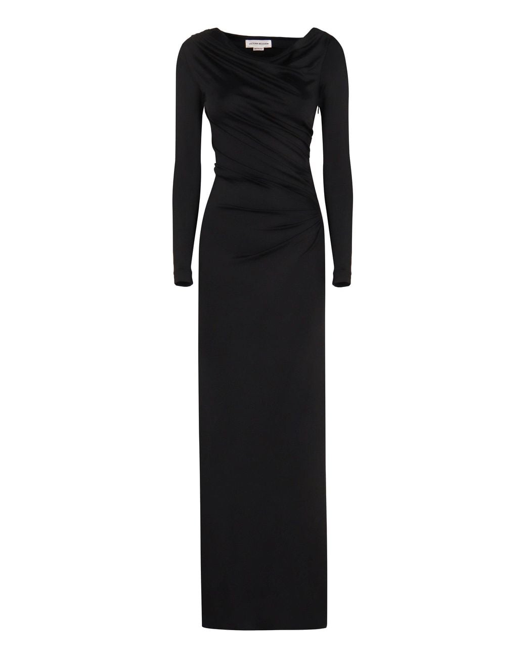 Victoria Beckham Black Draped Jersey Gown