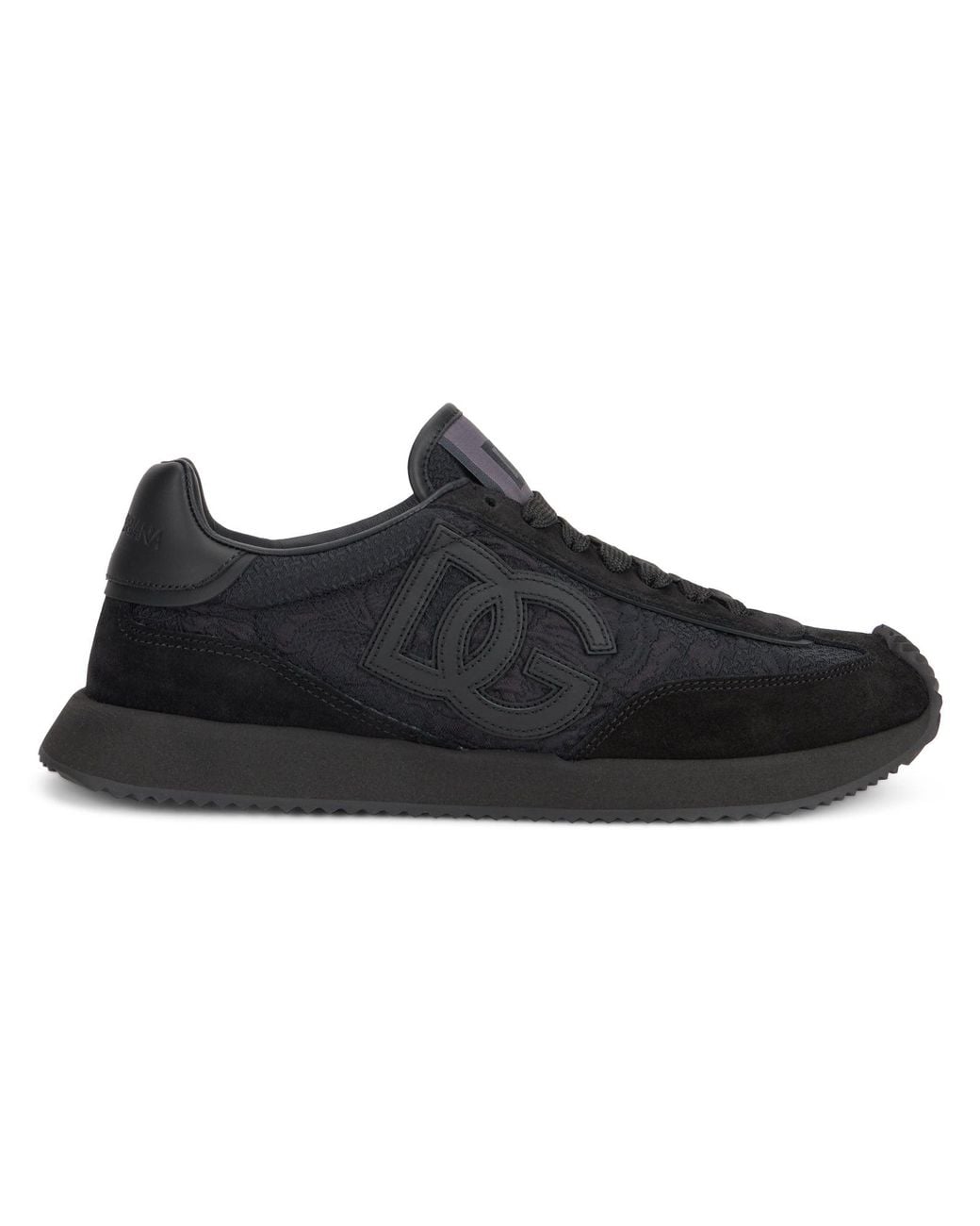 Dolce & Gabbana Black Sneakers Low Top Cushion With Monogram And Embroidery