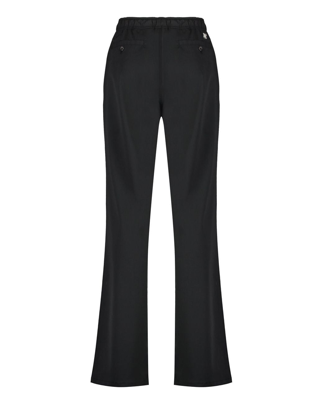 Palm Angels Black Wool Blend Trousers Elastane for men