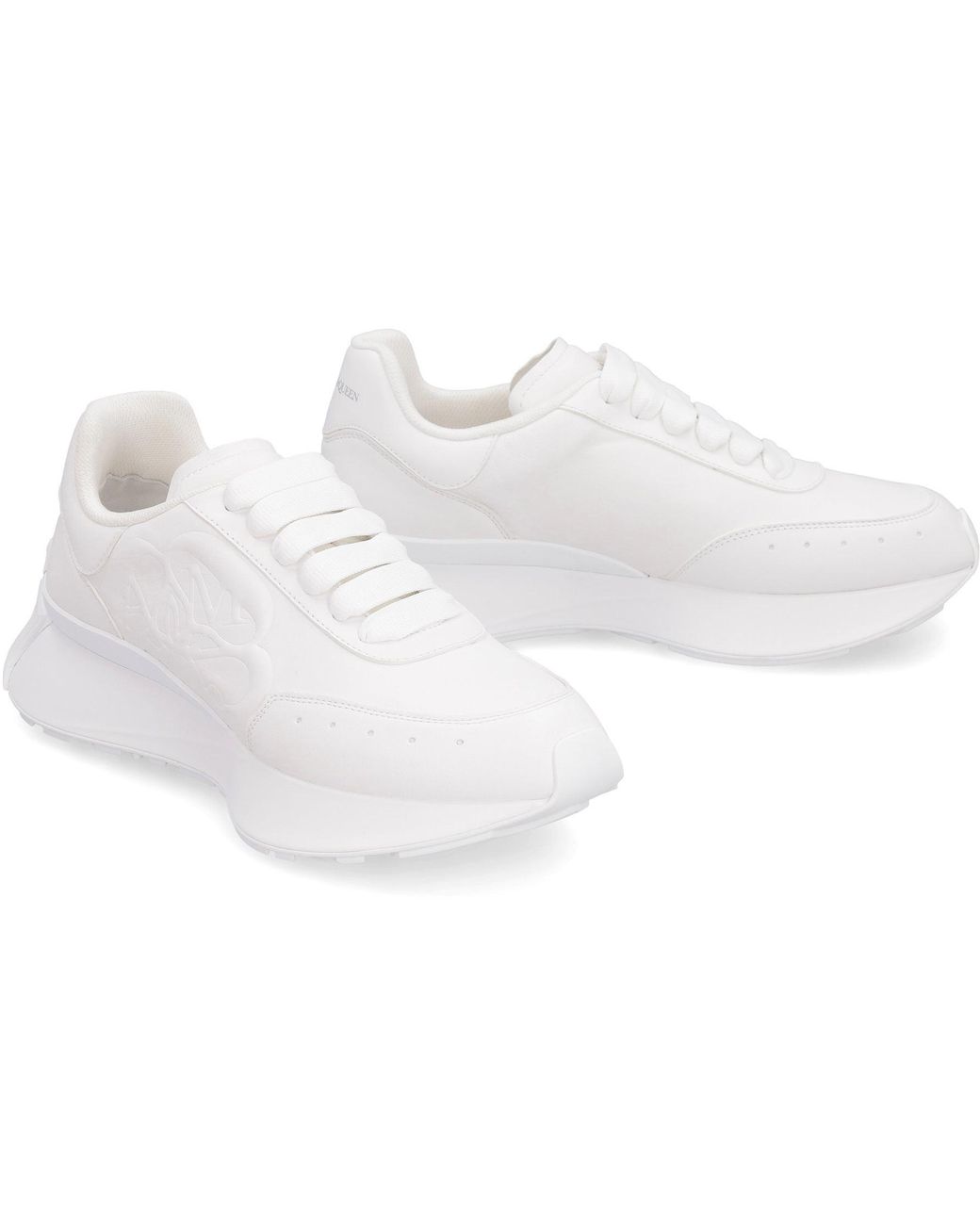 Alexander McQueen Sprint Runner Leather Sneakers in White Lyst UK