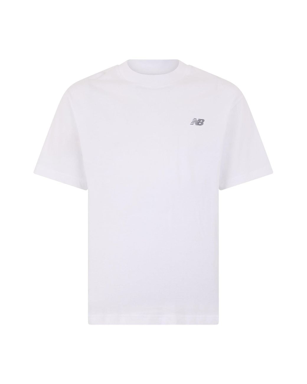 New Balance White Cotton T-Shirt With Logo for men