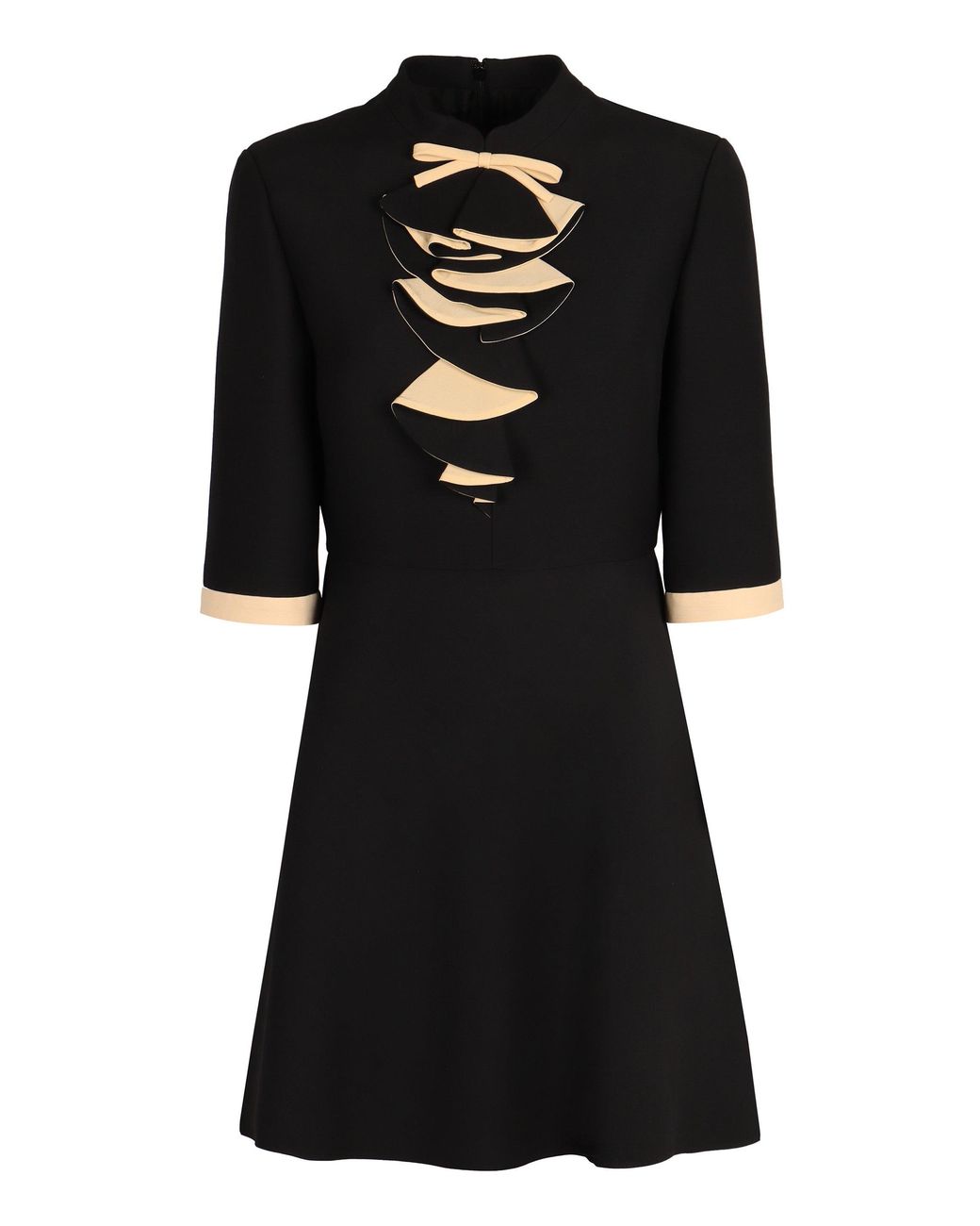 Valentino Garavani Black Wool And Silk Mini Dress