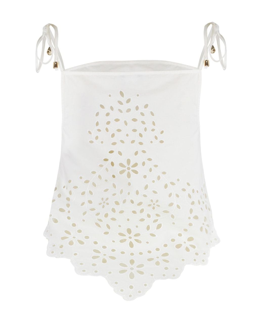 Self-Portrait White Cotton Top Vests & Tank Tops