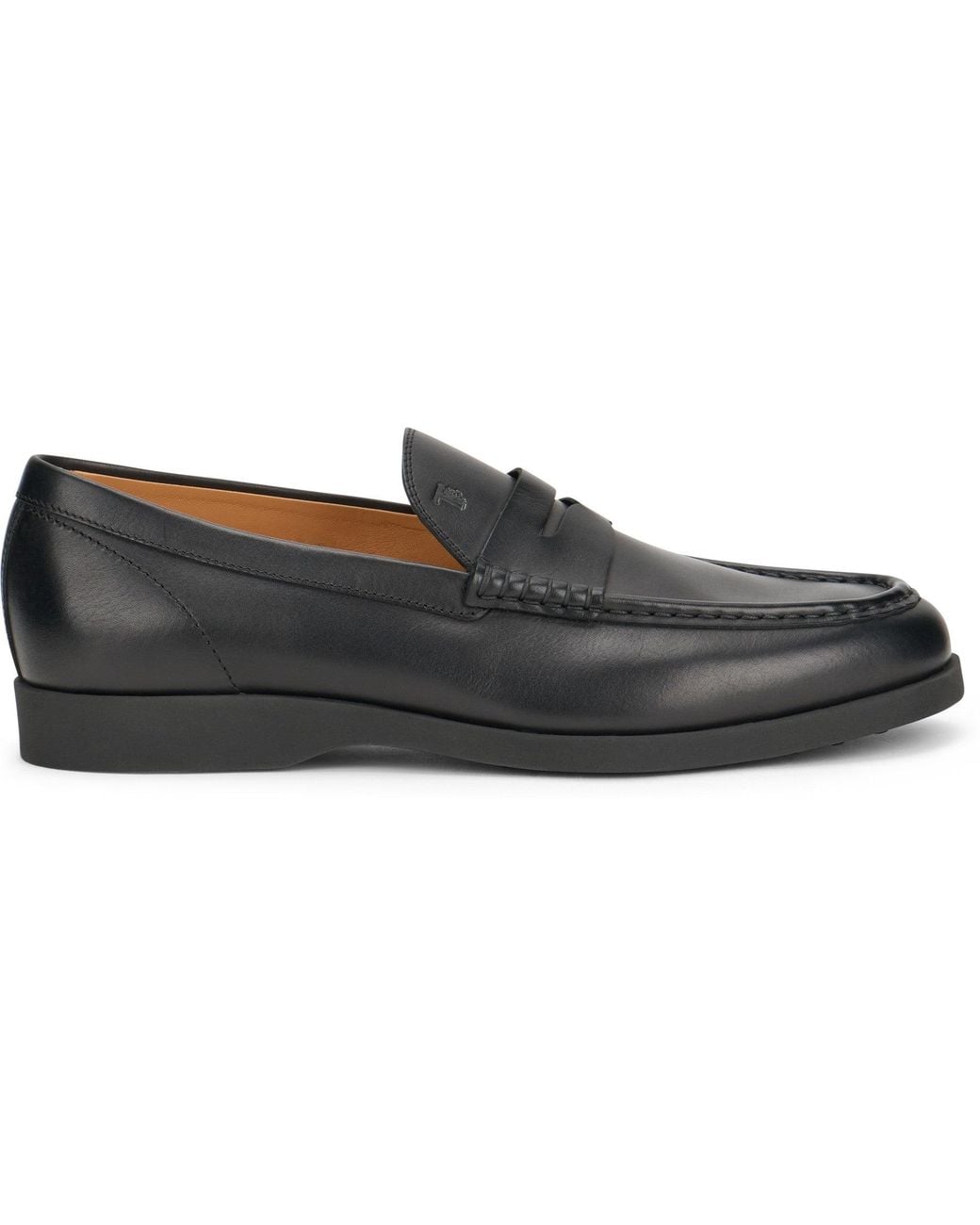 Tod's Black Leather Slip-On Moccasin for men