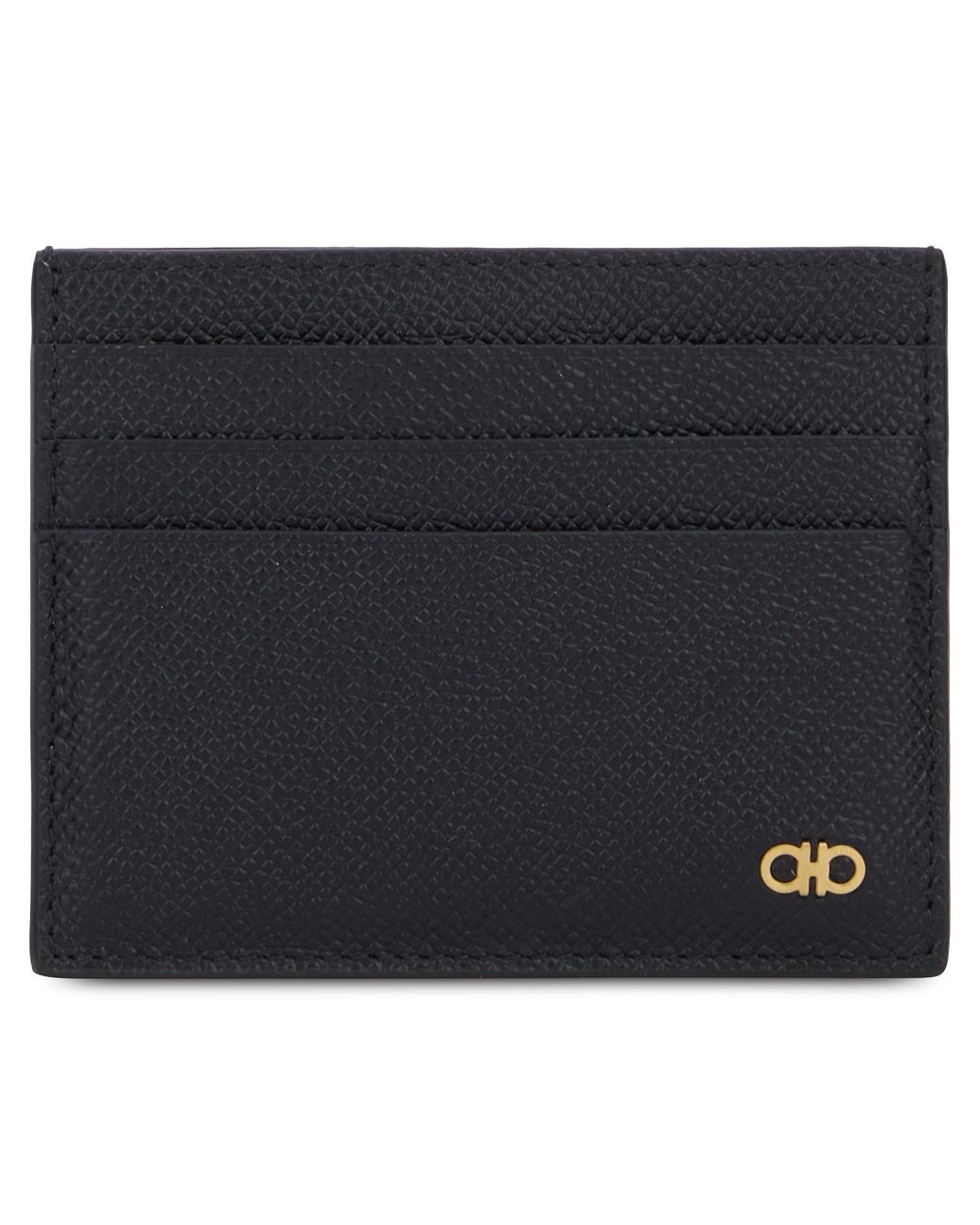 Ferragamo Black Minimalist Card Holder for men