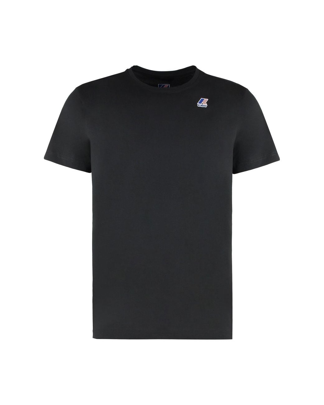 K-Way Black Le Vrai Edouard Cotton Crew-Neck T-Shirt T-Shirts for men