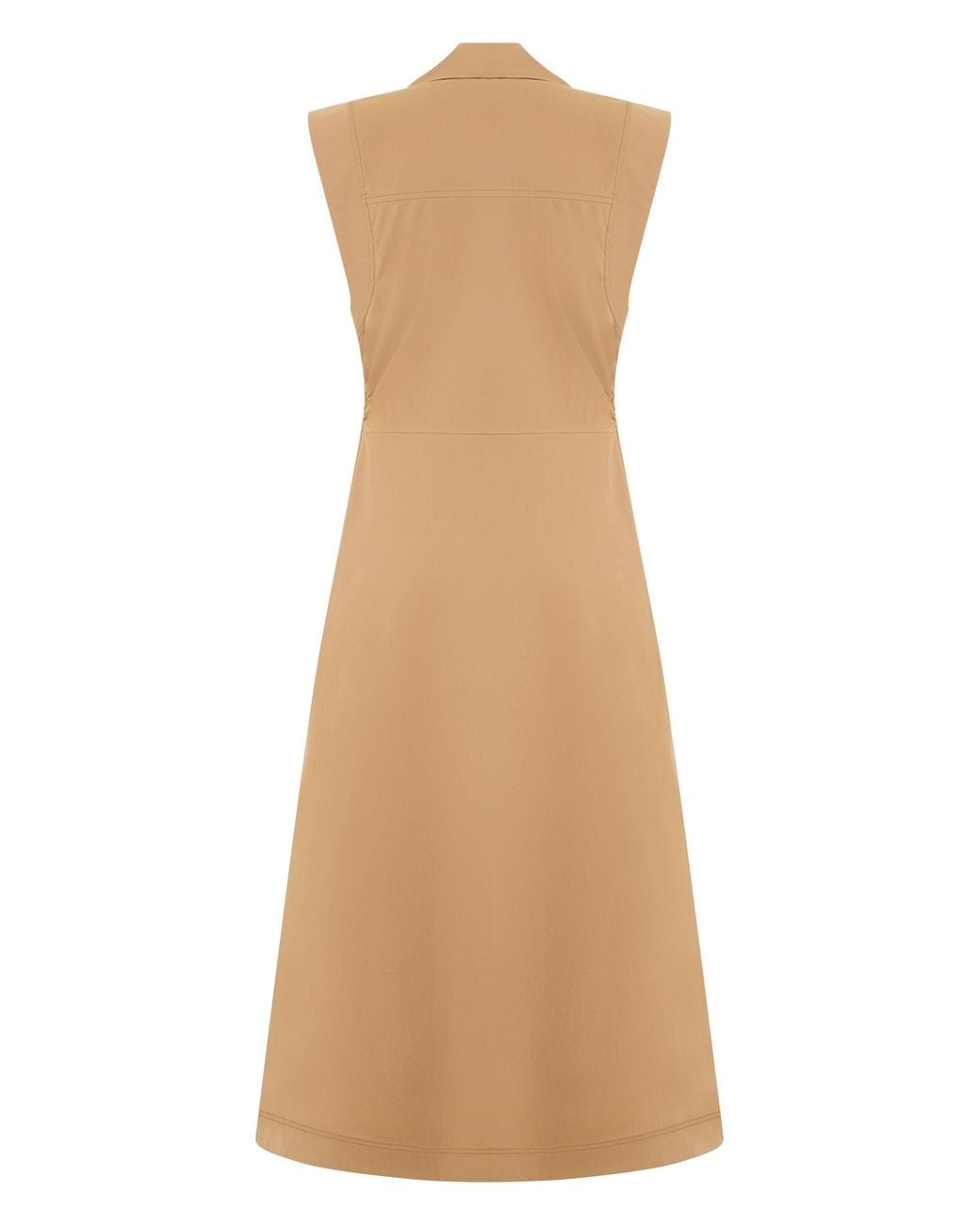 Veronica Beard Natural Midi Dress Cotton-Blend Viscose