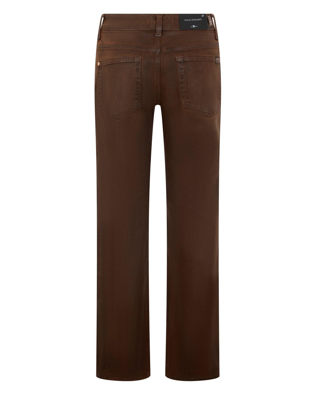7 For All Mankind Brown Jeans Straight-Leg Cotton