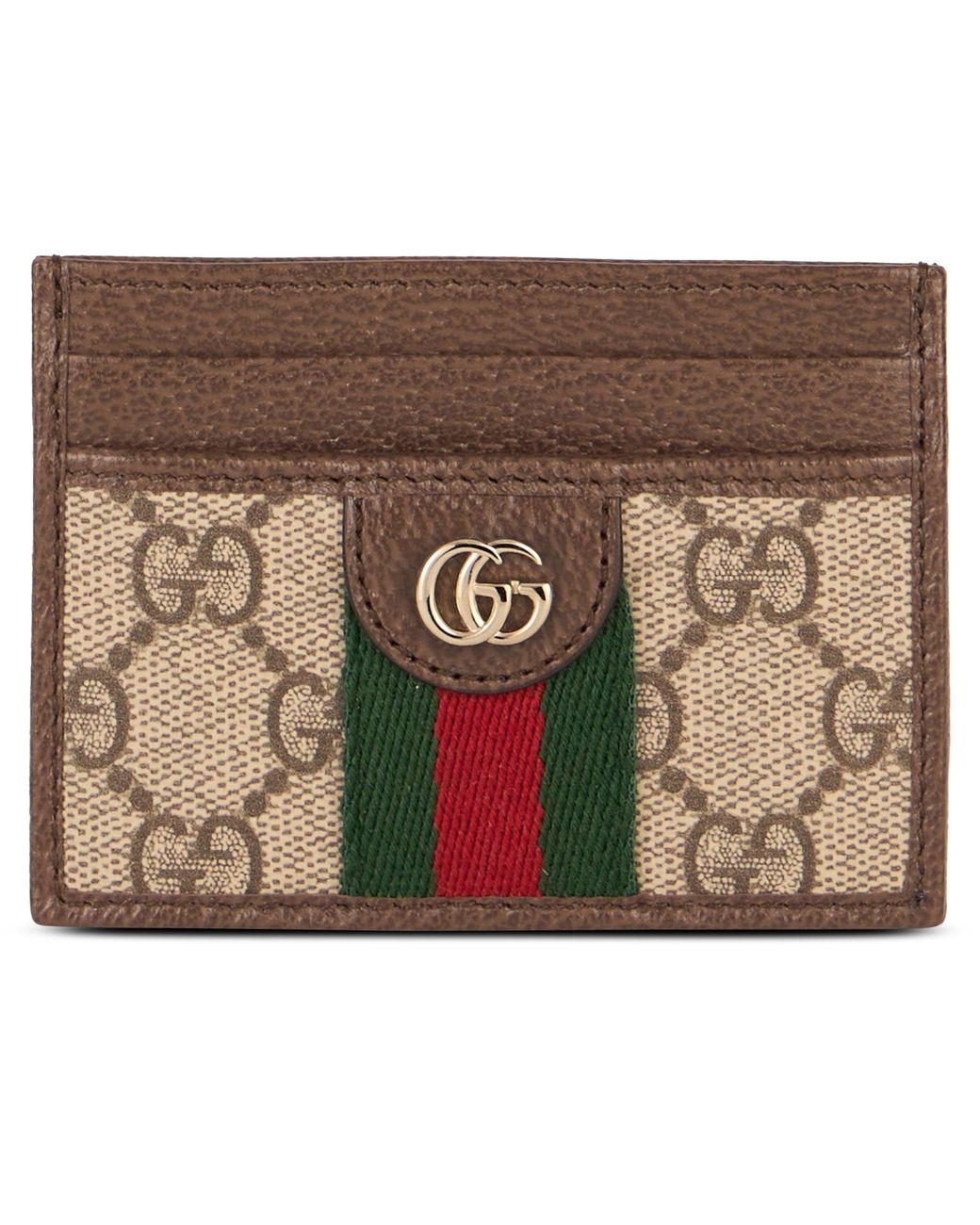 Gucci Brown Cardholder Ophidia Gg Supreme Polyurethane Wallets & Purses