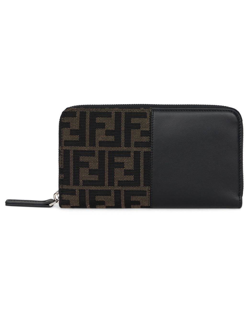Fendi Black Wallet With Zip Closure for men