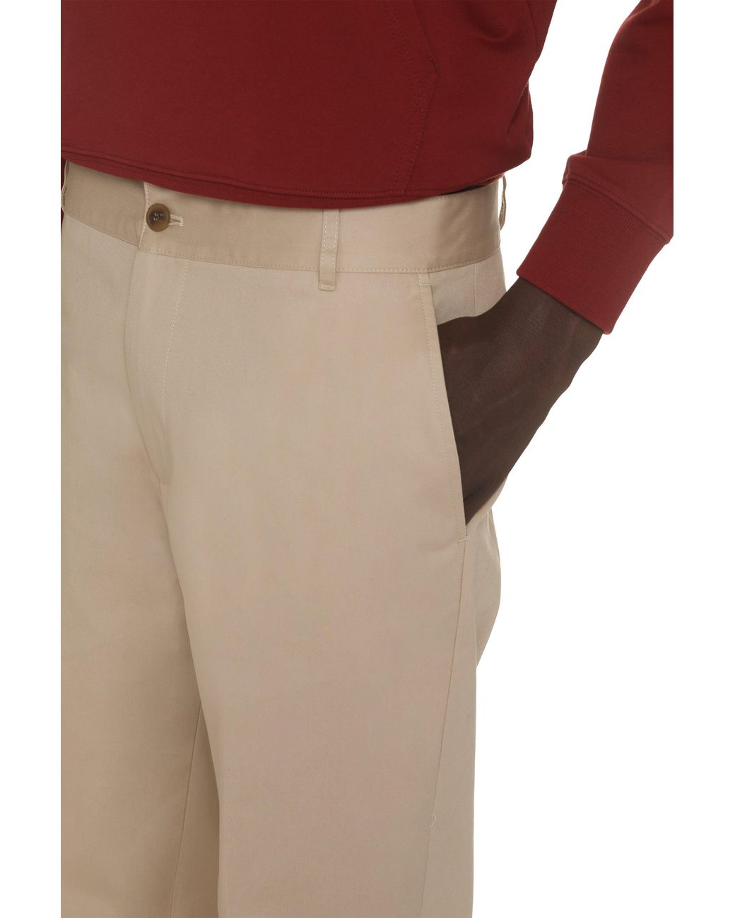Maison Kitsuné Natural Cotton Trousers for men