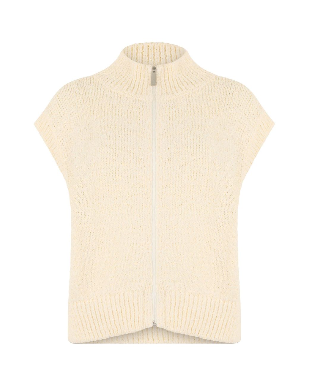 Laminar Natural High Collar Sweater With Zip