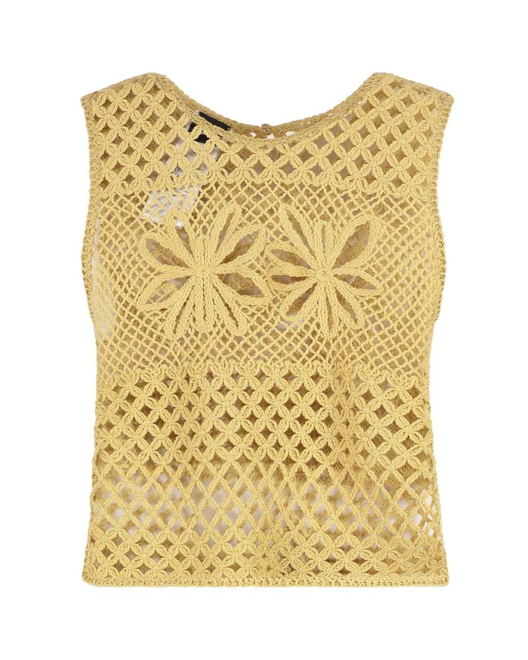 Pinko Yellow Gonzano Sleeveless Top Viscose Tops