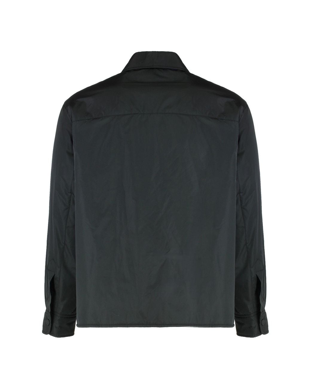 AMI Black Padded Nylon Overshirt for men