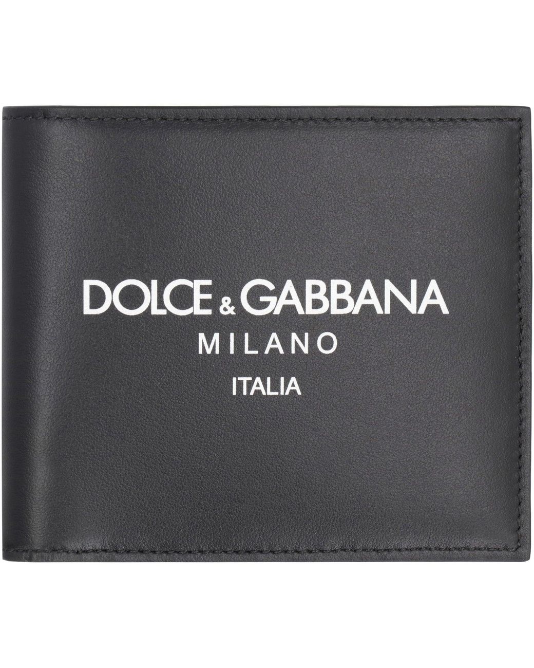 Dolce & Gabbana Black Wallet Calf Leather Flap-Over- & Cardholders for men