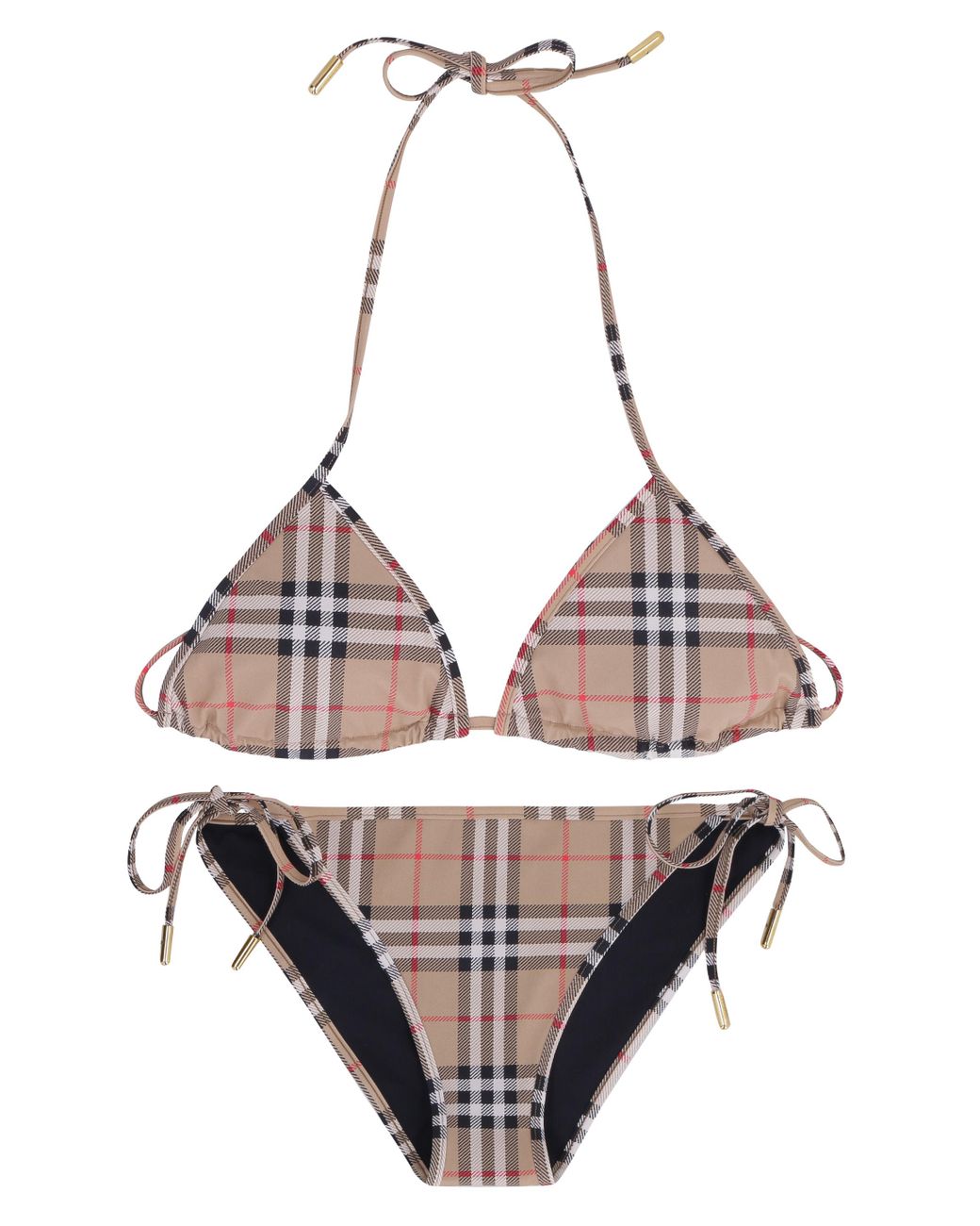 Burberry Bikini With Triangle Bra in Beige (Natural) - Lyst