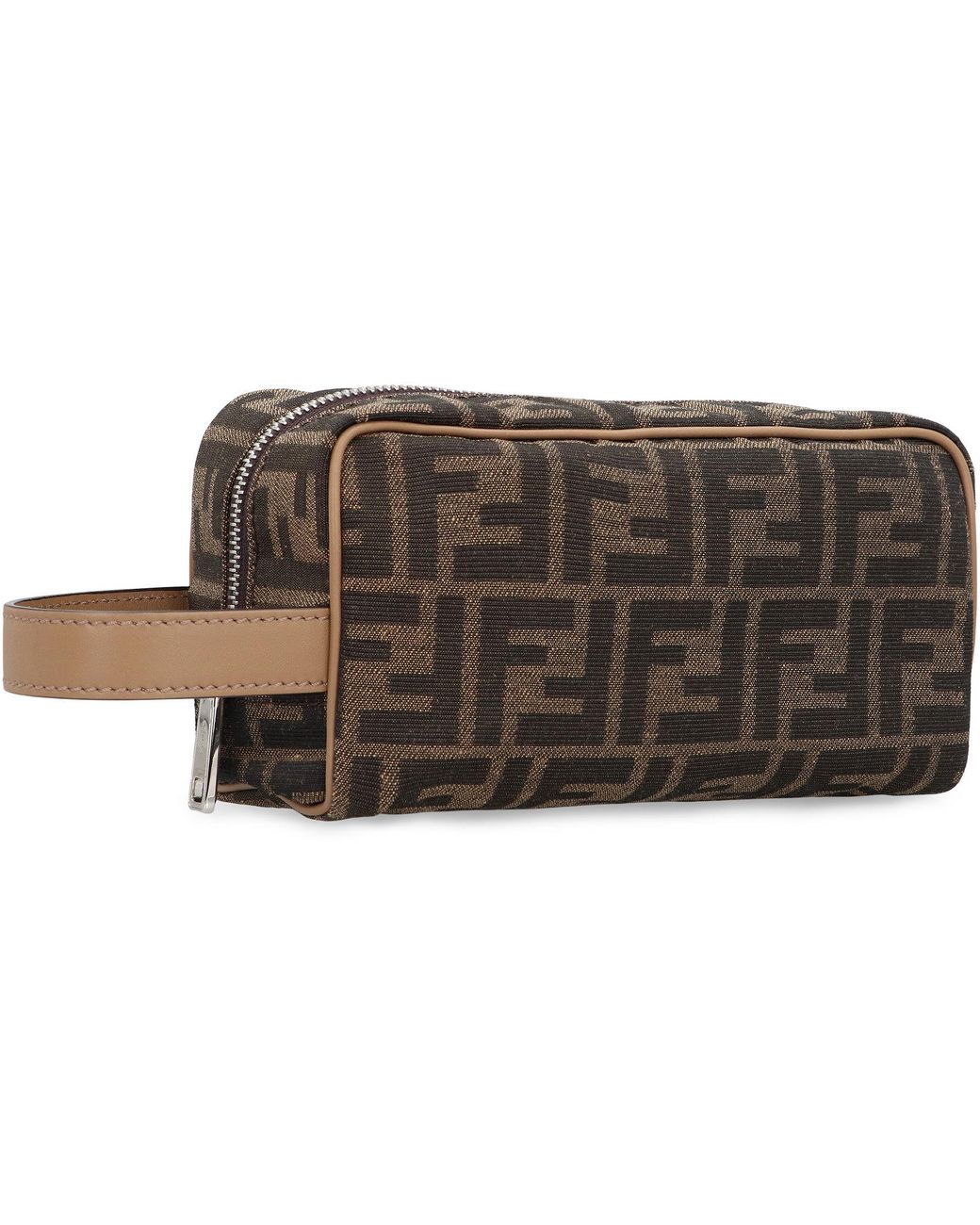 Fendi Brown Small Ff Wash Bag for men