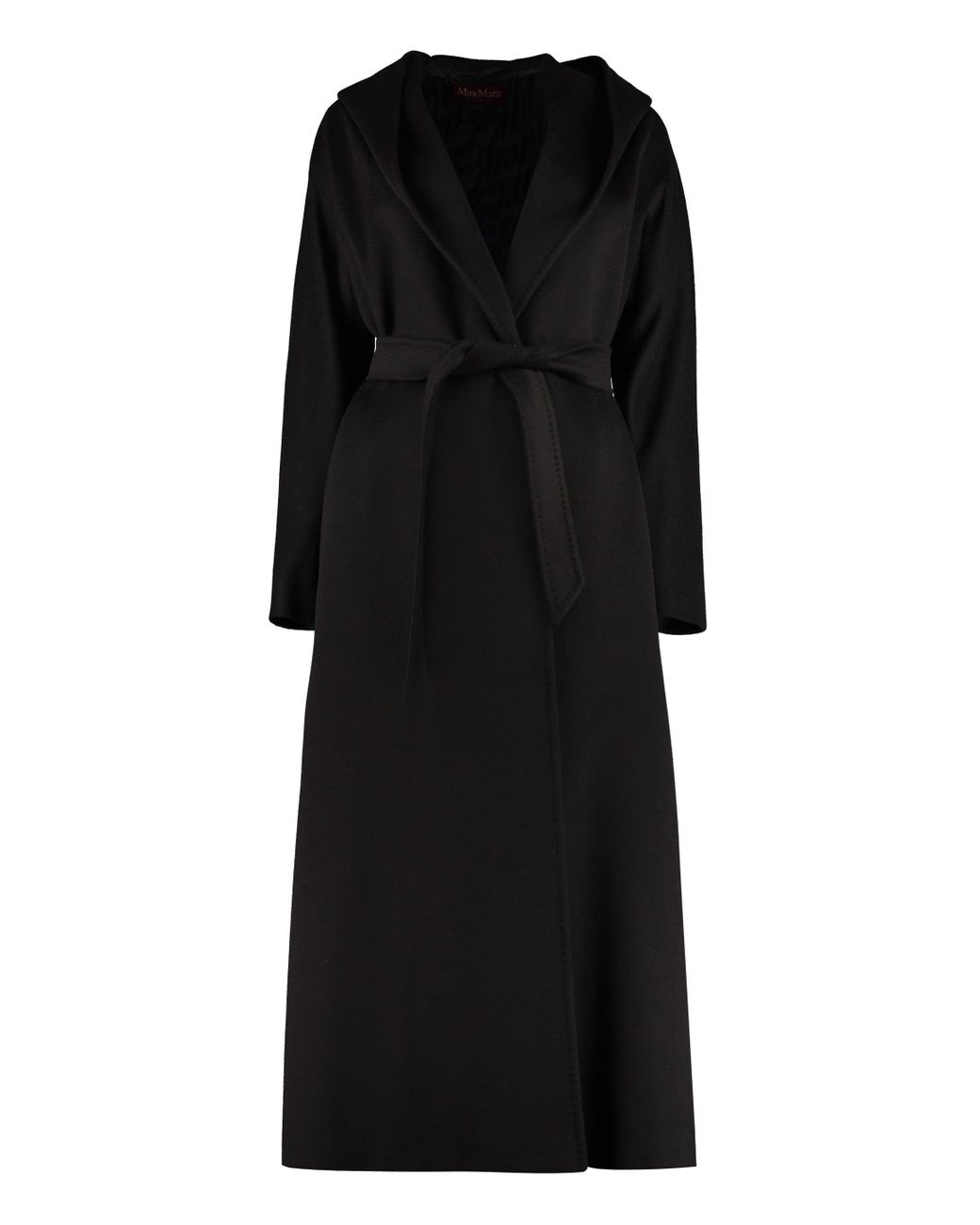 Max Mara Studio Danton Virgin Wool Coat in Black | Lyst