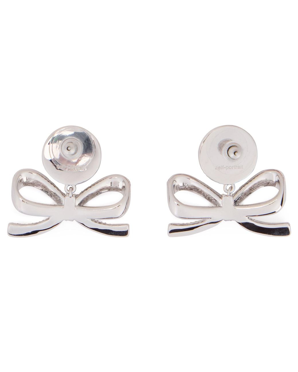 Self-Portrait White Earrings With Bow And Pearl