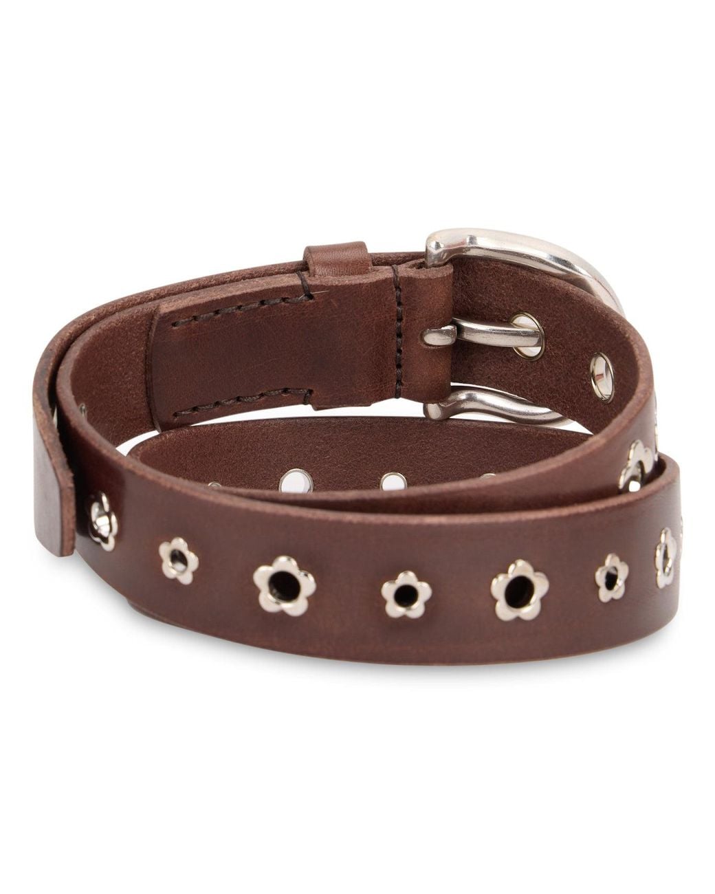 Our Legacy Brown Leather Belt With Studs for men
