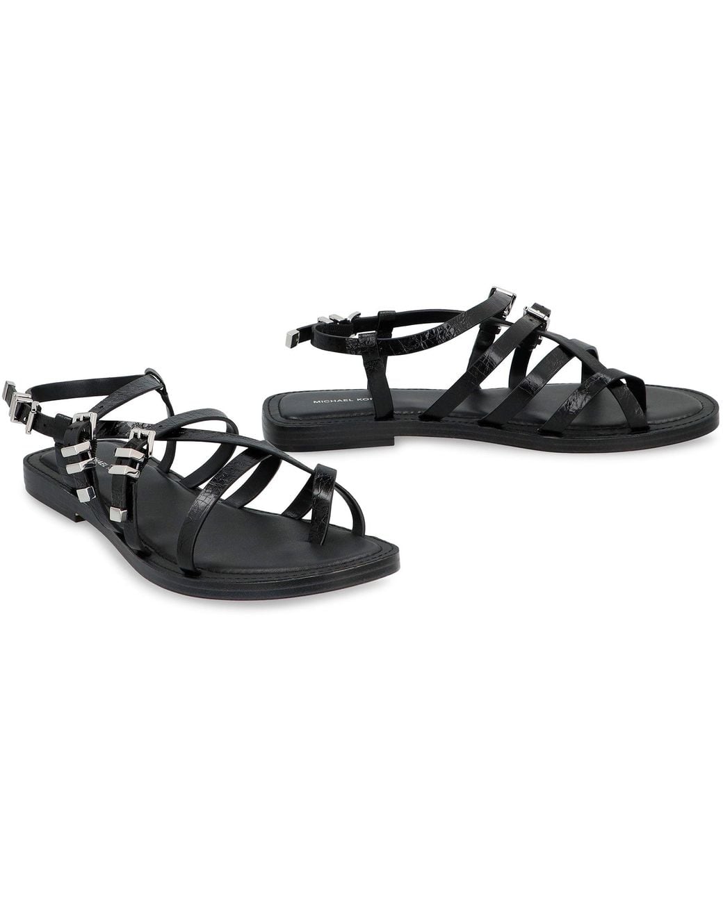 Michael Kors Black Darrington Leather Sandals